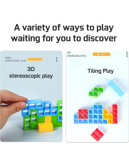 Juego de Bloques de Apilamiento ALKISTA 48 Pcs para 2 Jugadores