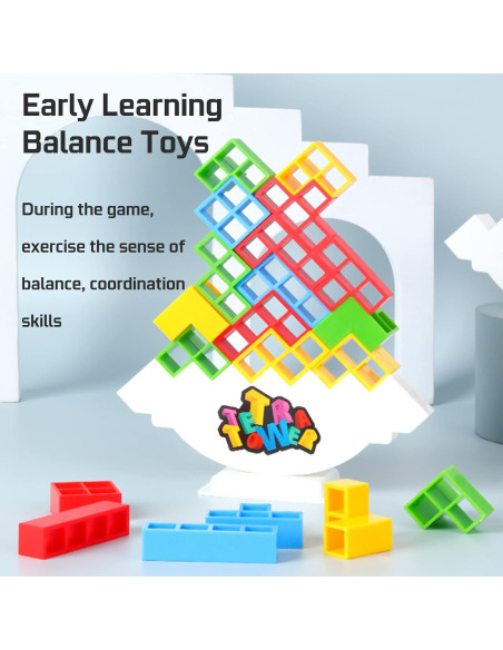 Juego de Bloques de Apilamiento ALKISTA 48 Pcs para 2 Jugadores