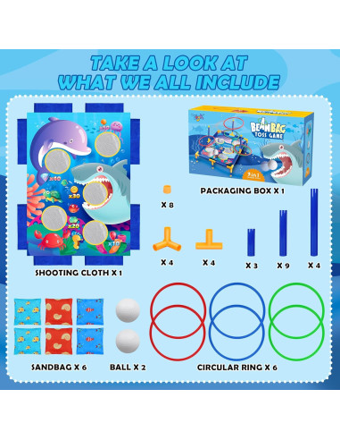 Juego de Lanzamiento de Bolsas de Frijoles Toyk 3 en 1 para Niños