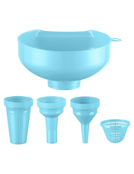 Juego de Embudos de Plástico Pisol para Cocina - 4 Tamaños