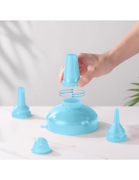 Juego de Embudos de Plástico Pisol para Cocina - 4 Tamaños