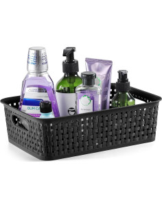 Cestas de Almacenamiento Plástico NETANY 8 Piezas Negro 26.9x18.3cm 2