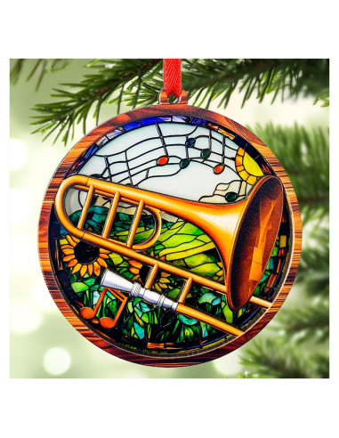 Adorno de Trompeta SUFA de Madera y Acrílico 2 Capas