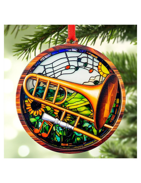 Adorno de Trompeta SUFA de Madera y Acrílico 2 Capas