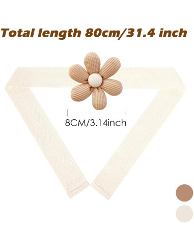 Sujetadores de Cortinas SRG 4 Pcs Algodón Crema y Caqui