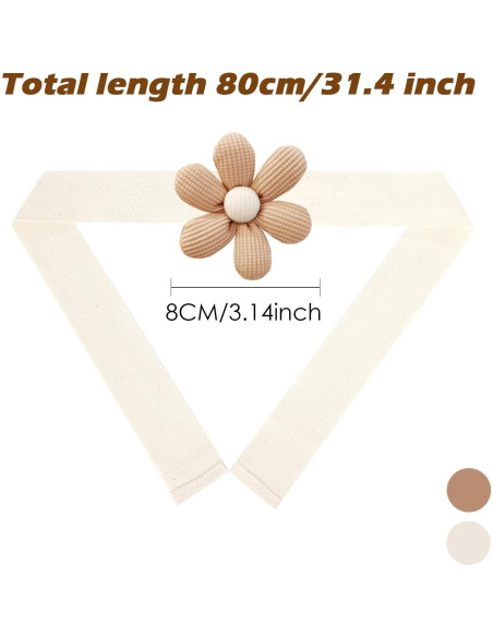 Sujetadores de Cortinas SRG 4 Pcs Algodón Crema y Caqui