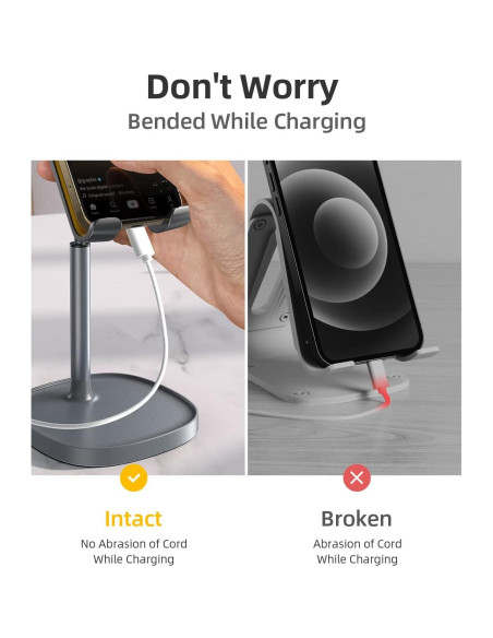 Soporte para Teléfono Móvil LISEN Ajustable de Aluminio Gris