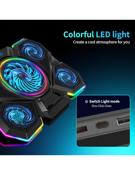 Base de Enfriamiento para Laptop AIMIUZI F13 con 5 Ventiladores