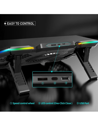 Base de Enfriamiento para Laptop AIMIUZI F13 con 5 Ventiladores