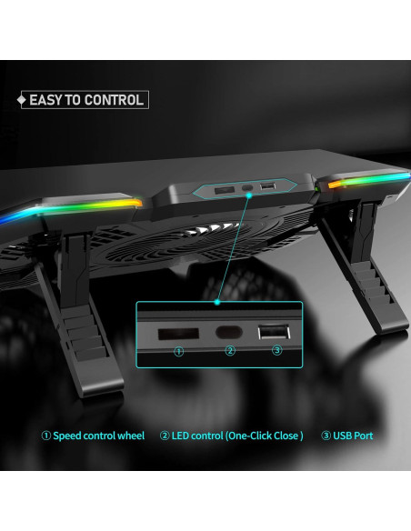 Base de Enfriamiento para Laptop AIMIUZI F13 con 5 Ventiladores