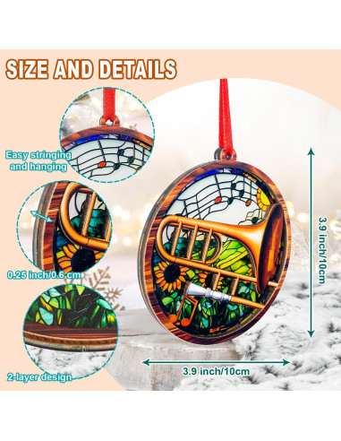 Adorno de Trompeta SUFA de Madera y Acrílico 2 Capas