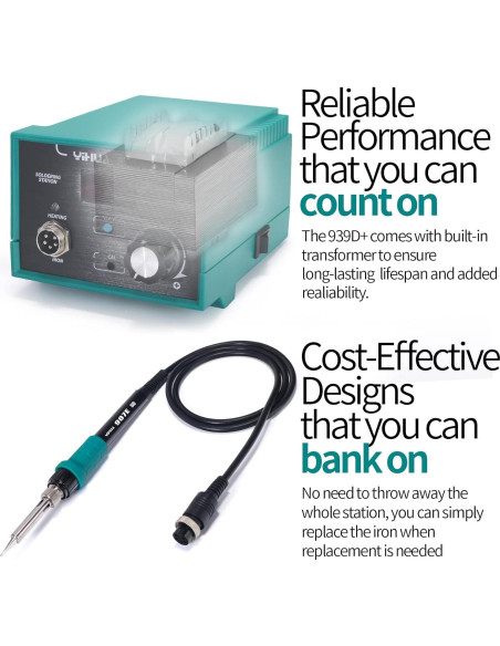 Estación de Soldadura Digital YIHUA 939D+ 75W Verde ESD