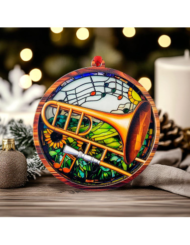 Adorno de Trompeta SUFA de Madera y Acrílico 2 Capas