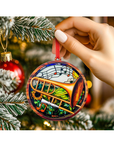 Adorno de Trompeta SUFA de Madera y Acrílico 2 Capas