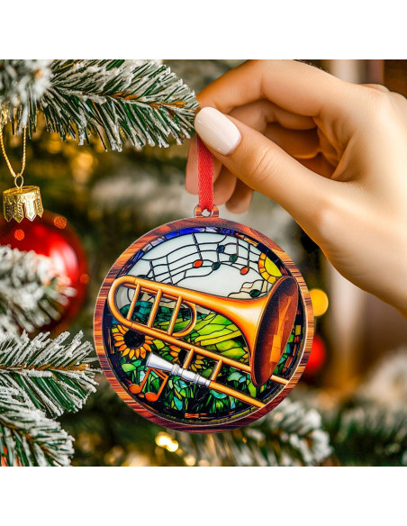 Adorno de Trompeta SUFA de Madera y Acrílico 2 Capas