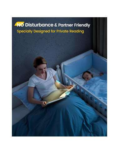 Luz de Libro Glocusent Willow Recargable 10 LEDs 3 Colores