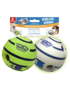 Wobble Wag Giggle Ball 2 Paquete - Juguete Interactivo para Perros