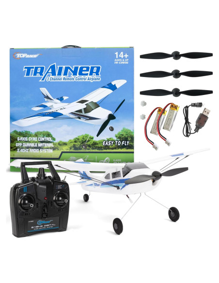 Avión RC Top Race TR-C285G 3 Canales Azul - Juguete Volador