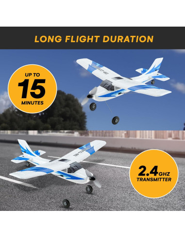 Avión RC Top Race TR-C285G 3 Canales Azul - Juguete Volador