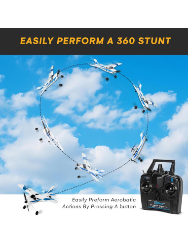 Avión RC Top Race TR-C285G 3 Canales Azul - Juguete Volador