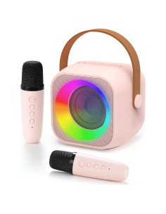 Máquina de Karaoke Rosa 2 Mic para Niños 3 a 12 Años