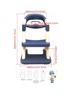 Silla de Entrenamiento para Baño HTTMT Azul con Escalera Ajustable 2