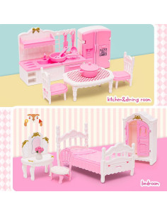 Juego de Muebles Miniatura HAPGFS 45 Piezas para Casa de Muñecas 2