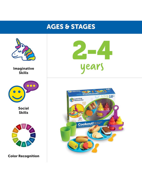 Set de Barbacoa Learning Resources 19 Piezas para Niños 18+ Meses