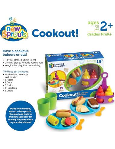 Set de Barbacoa Learning Resources 19 Piezas para Niños 18+ Meses