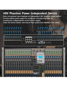 Mezclador de Audio TKLBLS LA-24 Canales con Efectos DSP 2