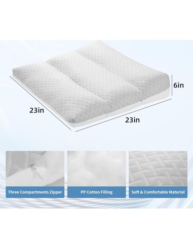 Almohada Elevadora de Piernas MABOZOO Ajustable 58.4x58.4 cm