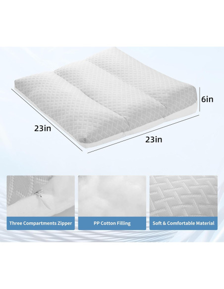 Almohada Elevadora de Piernas MABOZOO Ajustable 58.4x58.4 cm