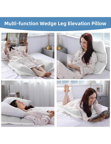 Almohada Elevadora de Piernas MABOZOO Ajustable 58.4x58.4 cm