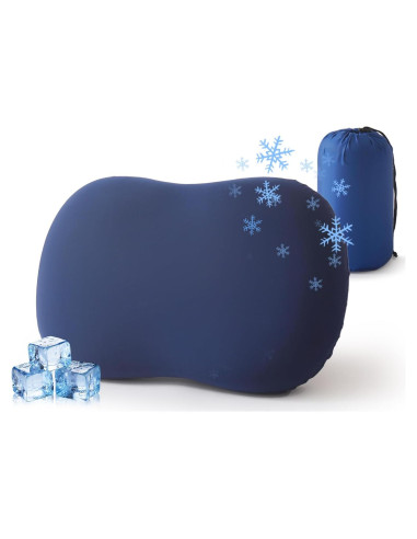 Almohada de Camping Suhedy Azul Espuma de Memoria 47x27cm