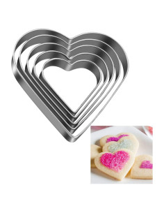 Cortadores de Galletas Corazón Tmflexe - 5 Piezas Acero Inoxidable