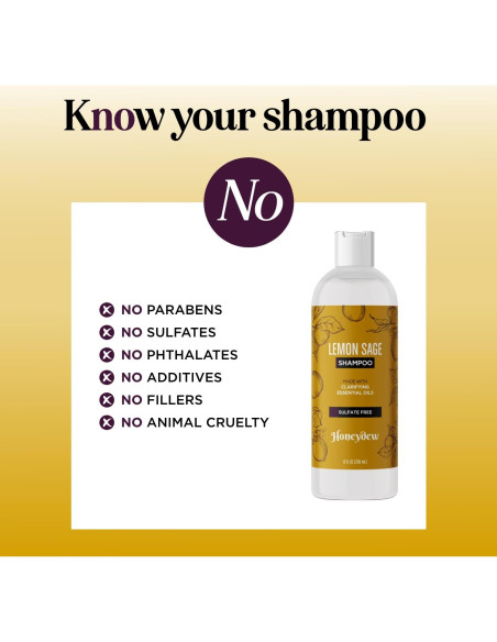 Champú Salvia Limón Sin Sulfatos 226g - Aclarador Cabello Graso