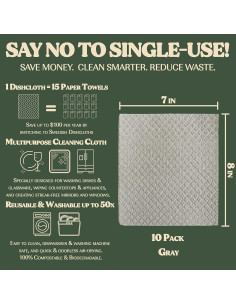 Paños de Cocina Reutilizables FEBU | 5 Toallas Suecas Biodegradables 2