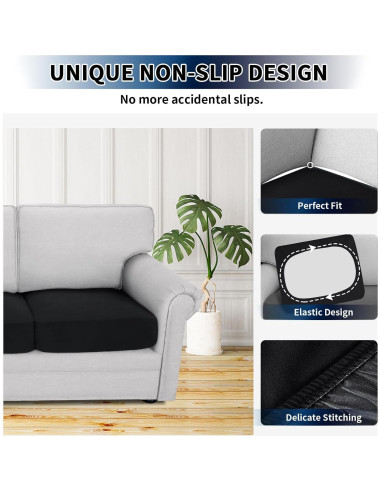 Funda de Cojín de Sofá PureFit 100% Impermeable Negro