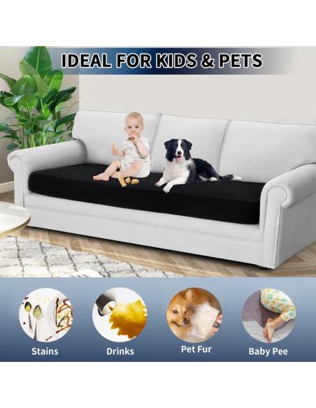 Funda de Cojín de Sofá PureFit 100% Impermeable Negro