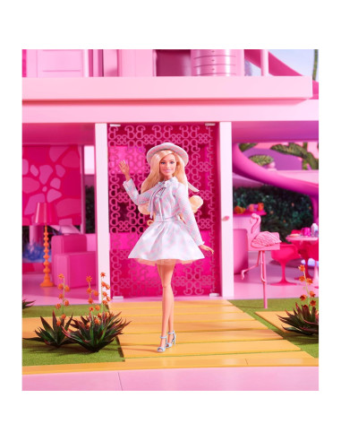 Muñeca Barbie La Película Margot Robbie Conjunto Cuadros Azul