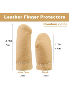 2 Pares Dedales de Cuero Mayboos para Costura y Manualidades 2