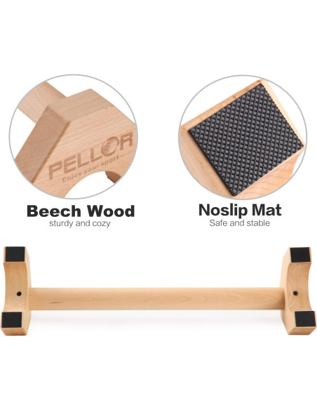 Soportes para Flexiones PELLOR de Madera 50cm Antideslizantes