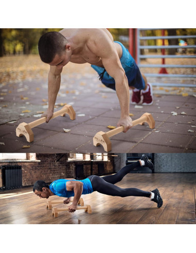 Soportes para Flexiones PELLOR de Madera 50cm Antideslizantes