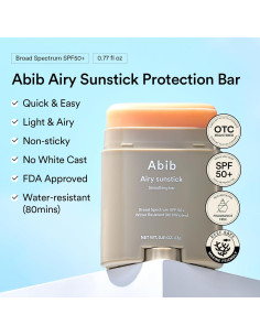 Abib Airy Sunstick SPF50+ 23g Protector Solar Coreano 2