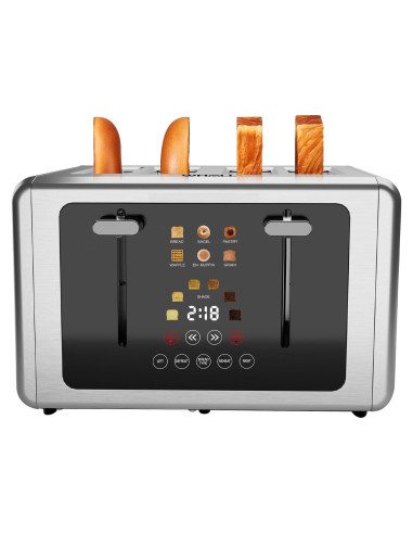 Tostadora de 4 Rebanadas Whall Acero Inoxidable Pantalla Táctil