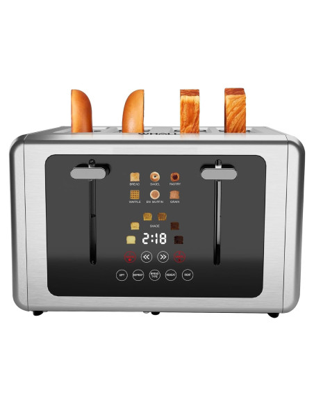 Tostadora de 4 Rebanadas Whall Acero Inoxidable Pantalla Táctil