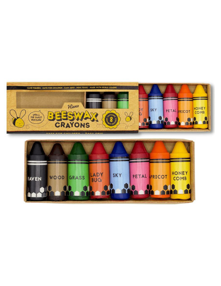 Ceras de Abeja Hieno 100% Puras No Tóxicas - 8 Colores