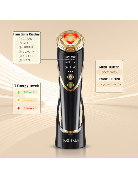 Máquina Facial de Radiofrecuencia Toe Talk DR-08 5 en 1 Antienvejecimiento