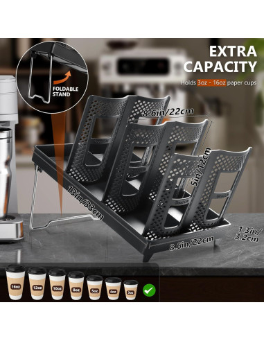 Dispensador de vasos de papel Wymulot 6 ranuras 33x23 cm Negro