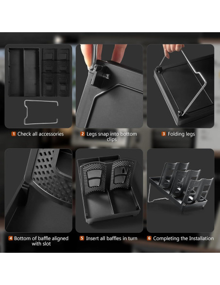 Dispensador de vasos de papel Wymulot 6 ranuras 33x23 cm Negro